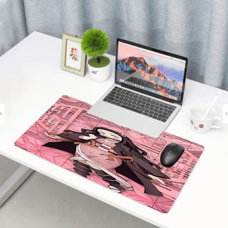 Demon Slayer Print Mouse Pad, Anti‑Slip Desktop keyboard Mat, for PC Laptop Gaming Working Daily Use, Cool Festival Surprise Gift