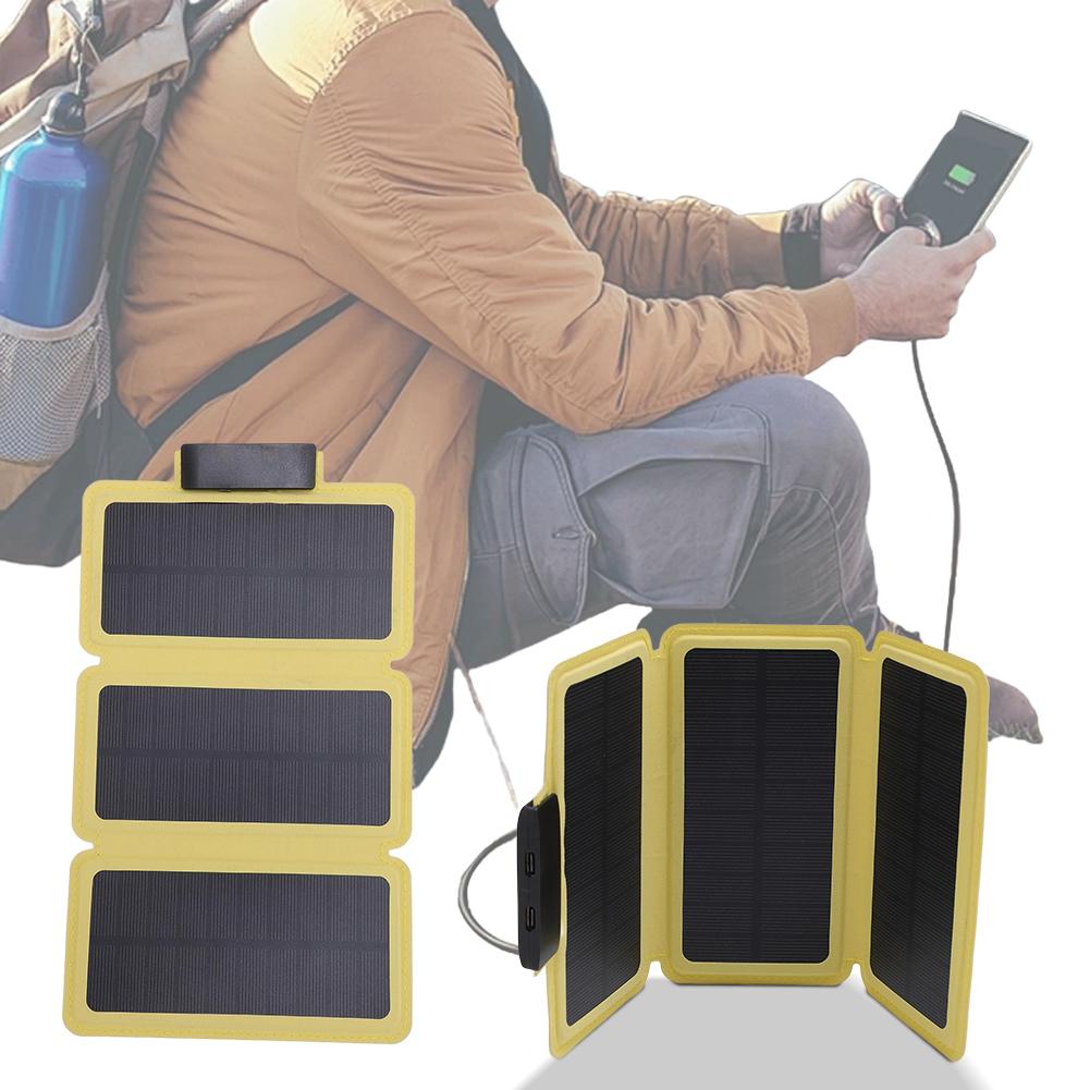 Outdoor Foldable Solar Panel Lightweight Portable Solar Power Bank USB Solar Charging Panel for Camping Hiking Picnic Climbing
