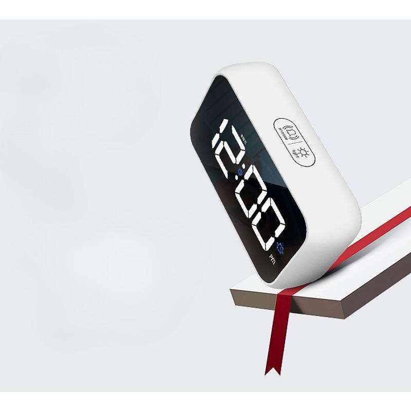 Alarm Clock LED Bluetooth Music Clock Charging Intelligent Voice Control Mirror Hour Time 5 Groups of Alarm Clock