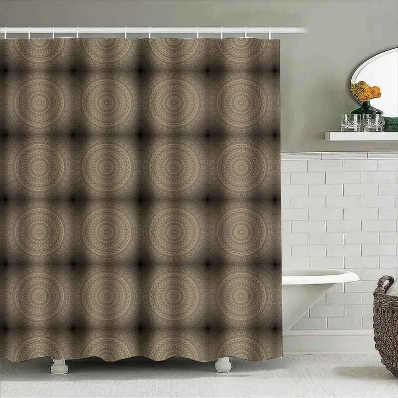 Decorative Shower Curtain Geometric Pattern Bath Decoration Waterproof Fabric For Bathroom Use