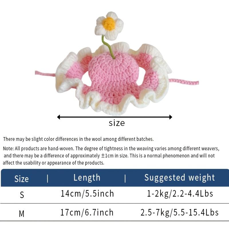 Easter Flower Seedling Pet Hat Elastic Design Cute and Delicate a Hat Suitable for Pets for Puppies and Kittens Knitted