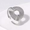 316L Stainless Steel Geometric Oval Rings for Women Men Punk Irregular Textured Open Ring High-Quality Waterproof Jewelry Gift
