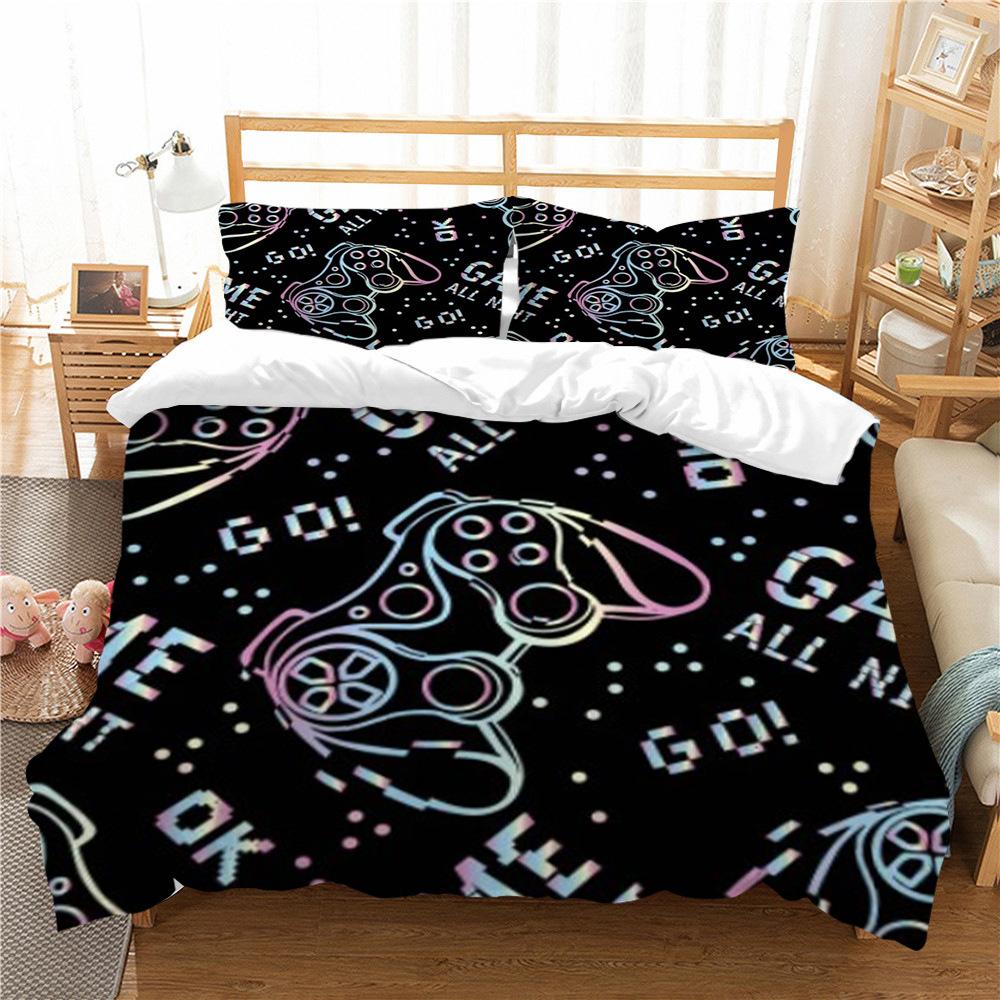 Quilt Cover Pillowcase Two Or Three-Piece Gamepad Series 3D Digital Printing Polyester Fabric