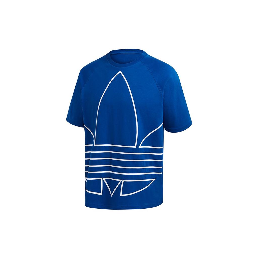 Adidas Originals Trefoil Logo Print Sports Crew Neck Short Sleeve T-Shirt Men Tops Blue GE6231
