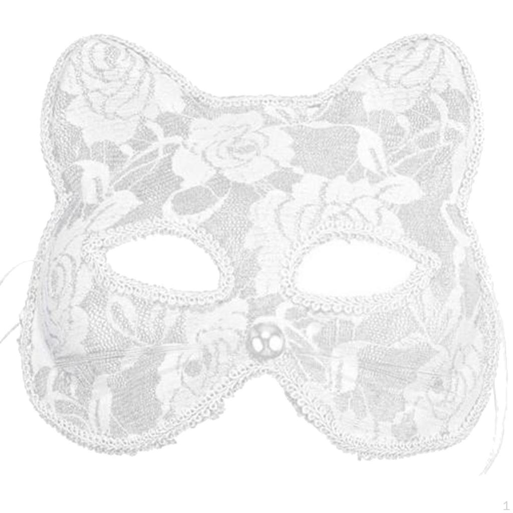cat Masquerade Mask ,Lace Masks ,Half Face Cover Fancy Dress for Costume, Cosplay ,Party Favor