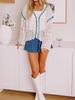 Sciarpa Versatile con Frange da Donna Taglie Forti Europea 2026 - Sottile, Lavorazione a Rete, Cardigan Primavera/Autunno, Maglieria alla Moda