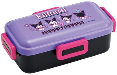 Bento Single Made In Dishwasher and Microwave Sanrio Kuromi Box, 530ml, Tier, Japan, Leak-Resistant, 4-Point Lock, Safe, World, PFLB6AG-A