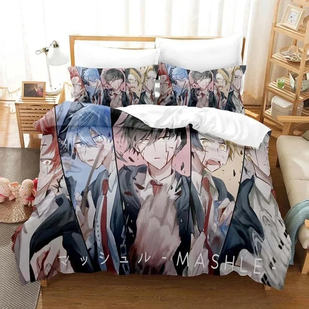 3D tisk Anime Mashle Kouzla a svaly Povlečení Jednolůžko Twin Plné Královské Velikost Postele Dospělý Dítě Ložnice Povlak na přikrývku Sady