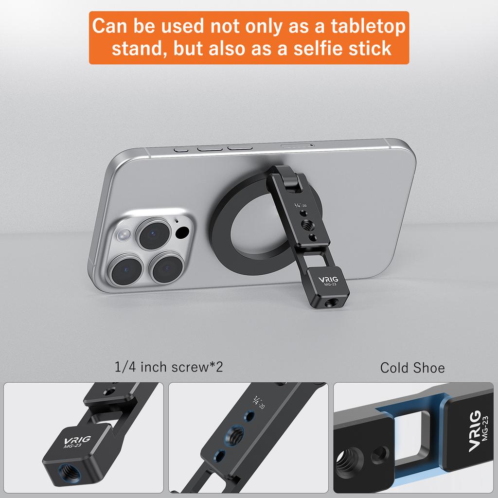 Magnetic Phone Mount Phone Tripod Mount Foldable Desktop Magnetic Phone Holder Replacement for iPhone 16 15 14 13 12