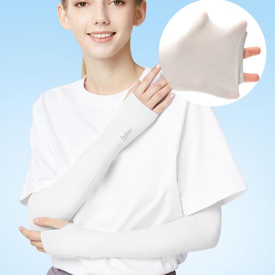 1 Pair Arm Sleeves UV Protection High Elasticity Nylon Sweat Absorbing Cooling Cycling Arm Sleeves for Exercise