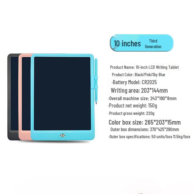 10" LCD Handwriting & Drawing Board for Students and Professionals with Custom Logo Engraving.