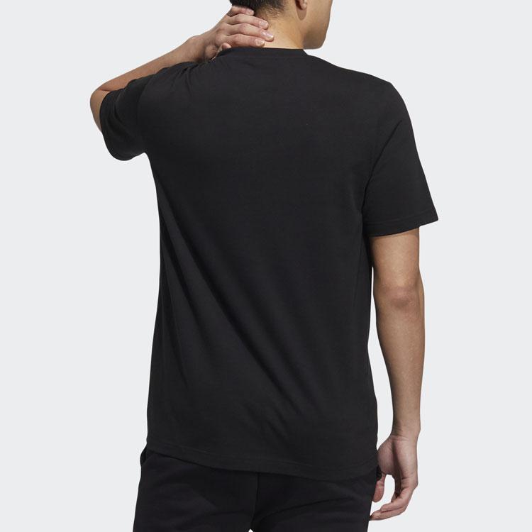 Adidas NEO Camouflage Logo Print Sports Crew Neck T-Shirt Men Tops Black HE4557