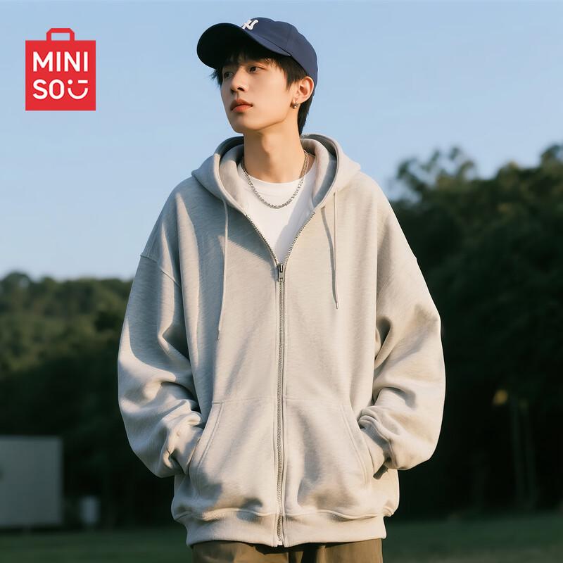MINISO Men's Casual Zip-Up Hoodie