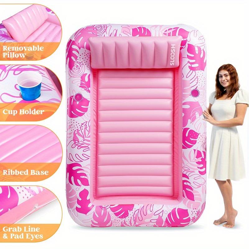 Joyfy Boia Inflável para Piscina de Bronzeamento 178cm x 117cm Boias de Piscina para Adultos Com Travesseiro Cama de Bronzeamento Lounge Para Festa na Água de Verão