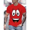 Men's Summer Plus Size Comfortable Casual 3D Unique Expression Printed T-shirt- Soft Medium Stretch Polyester Fabric Summer Mens Relaxed Fit Clothing