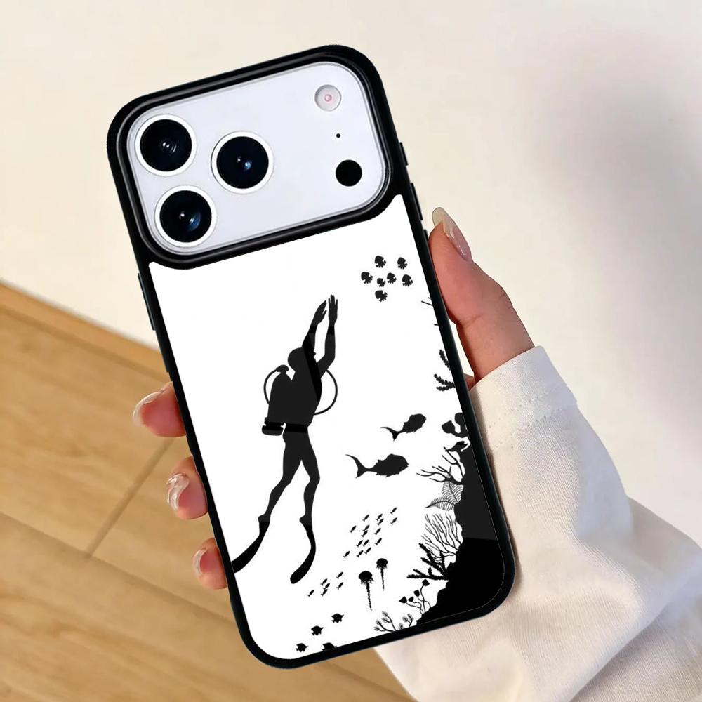 Scuba Diving Diver Phone Case For Apple iPhone 17 air 16 Pro Max 15 Pro Max 14 13 12 11 Mini Back Cover