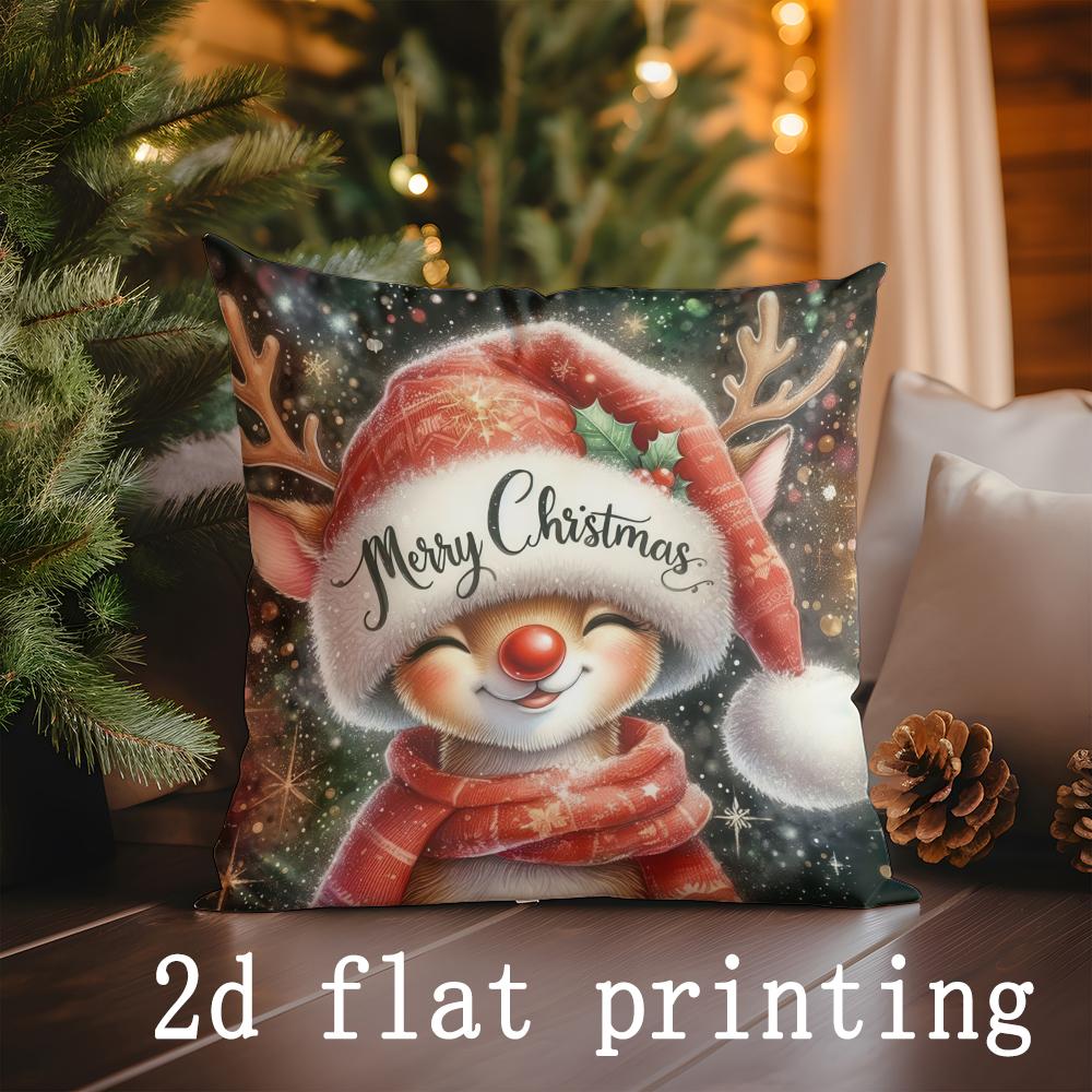 

Домашний Декор Рождественский Узор Наволочки Подходят Для Дивана Спальни Автомобиля Наволочка Подушка Прямоугольная Подушка Для Спины 16x16Inch