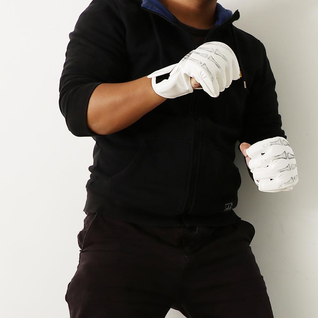 Half Finger Boxing Gloves PU Leather Sparring Mitts Combat Training Padded Gym Gloves for Boxing Bag Workout