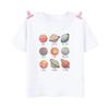 Space Planet Astronaut Cartoon Pattern Summer Childrens Tshirt Short Sleeved Round Neck Top Childrens Boys and Girls Clothing