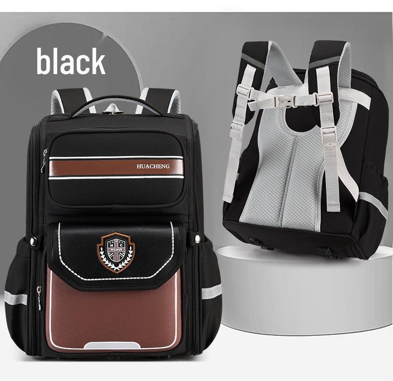 Children's Spine Protection Backpack, Ages 6-12, Grades 1-6, with Double Straps and Burden Reduction for Primary School.