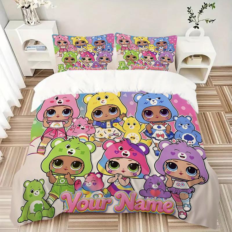 Cute Hoodie Friends Bedding Set Personalized Washable 3pcs Duvet Cover Pillowcases Soft Microfiber Home Bedroom Gift