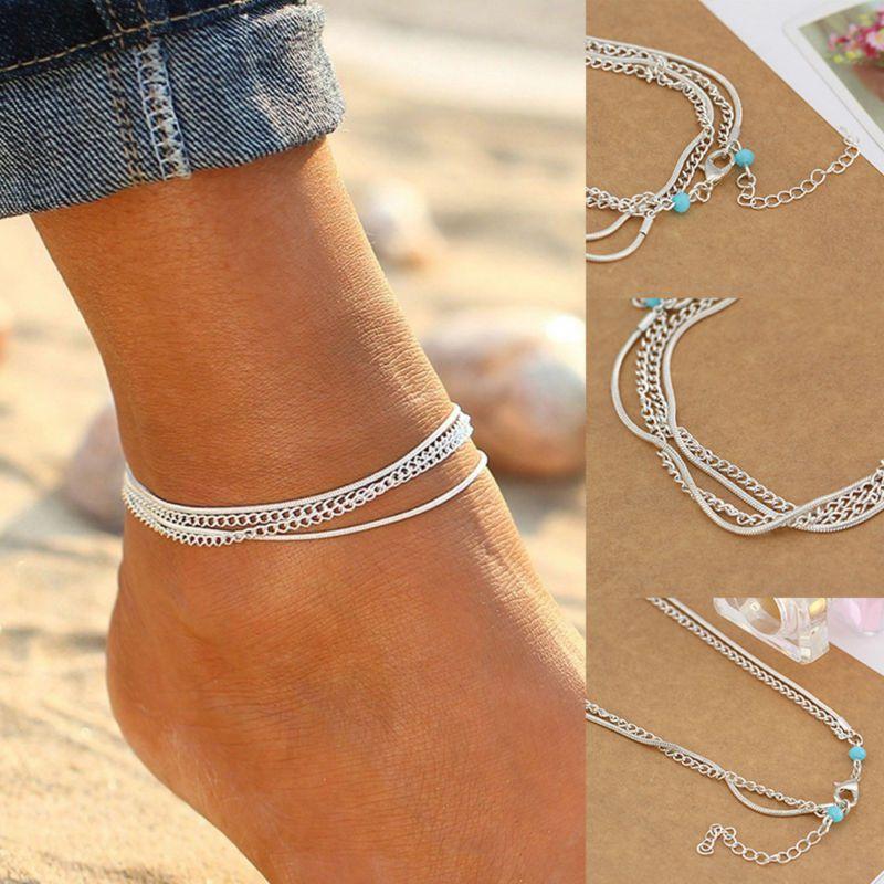 Women Charm Turquoise Anklet Ankle Bracelet Chain Sandal Beach Foot Jewelry Gift
