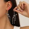 2 Pairs Pierced Halloween Skull Earrings Skull Shape Skeleton Drop Earrings  For Women