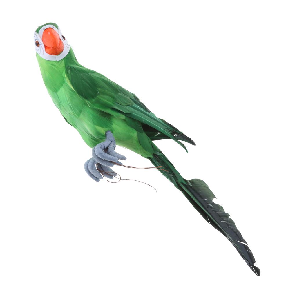 1 Piece Artificial Feathered Birds  Large 45CM Artificial Parrot Bird Parrot Figure for Outdoor Garden Decoration