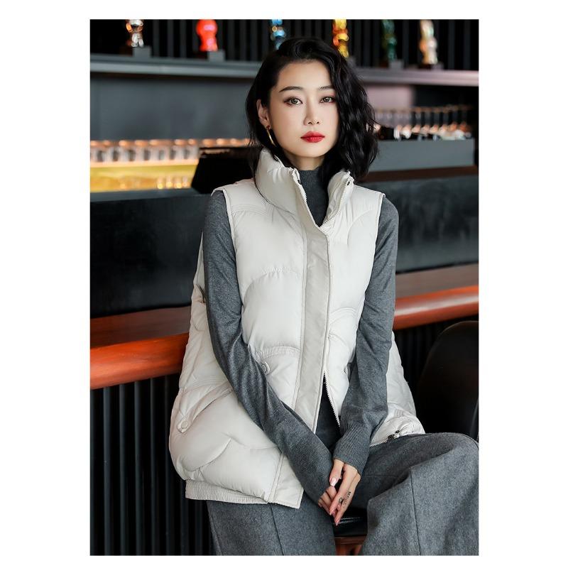 Large size women's vest autumn and winter new down cotton-padded coat 0kg top fat sister loose coat vest