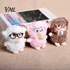 Decorative Lanyard Pendant Plush Sheep Doll for Bags And Keys, Soft Curly Stuffed Animal Keychain Healing Gift Girls with Bow Glasses Accessories,
