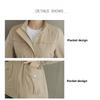2026 New Korean Style Slim-Fit Windbreaker for Women, Spring and Autumn Stand-Up Collar Solid Color Coat