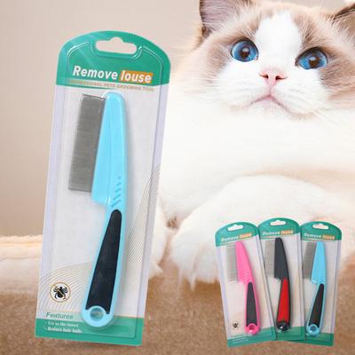 Pet Grooming Comb Durable Long-handled Pet Flea Comb Dog and Cat Dense Tooth Comb To Remove Lice Pet Supplies Pet Comb