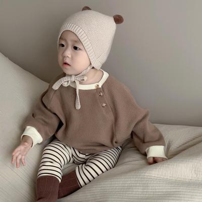 Baby Herbst Sweatshirt & Lange Hose Zweiteiler im koreanischen Stil für Säuglinge und Jungen