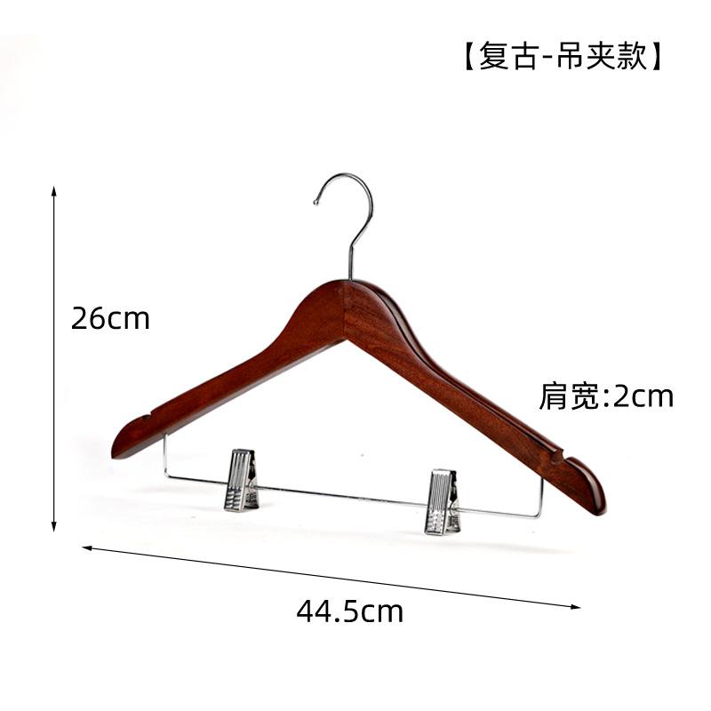Wooden Hangers 5pcs Solid Wood Coat Hanger Heavy Duty, Smooth Finish High-Grade Wooden Clothes Hanger with Non Slip Pant Bar, 360° Swivel Hook