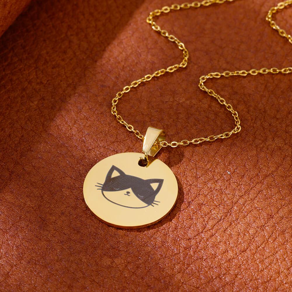 Cute Cat Stainless Steel Necklaces for Women Gold Color Animal Pet Pendant Necklaces Party Luxury Jewelry Birthday Gifts BFF
