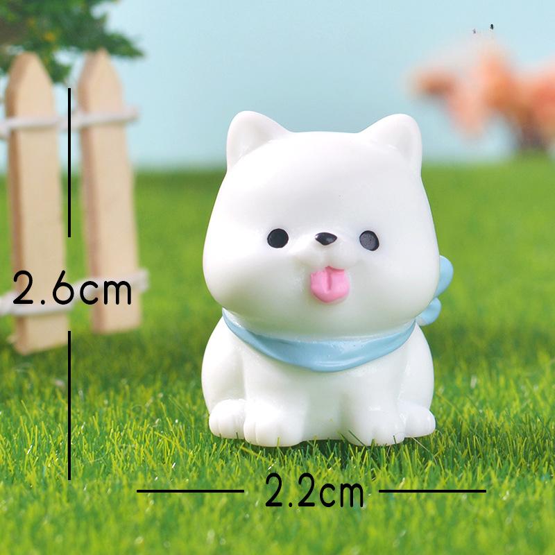 Cute Samoyed Dog Figurines Decorative Accessories Resin Cute Particle Figurines