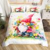 Cartoon Elf Duvet Cover Spring Garden Floral Bedding Set Botanical Flowers Quilt Cover Watercolor Printing Art Comforter Cover