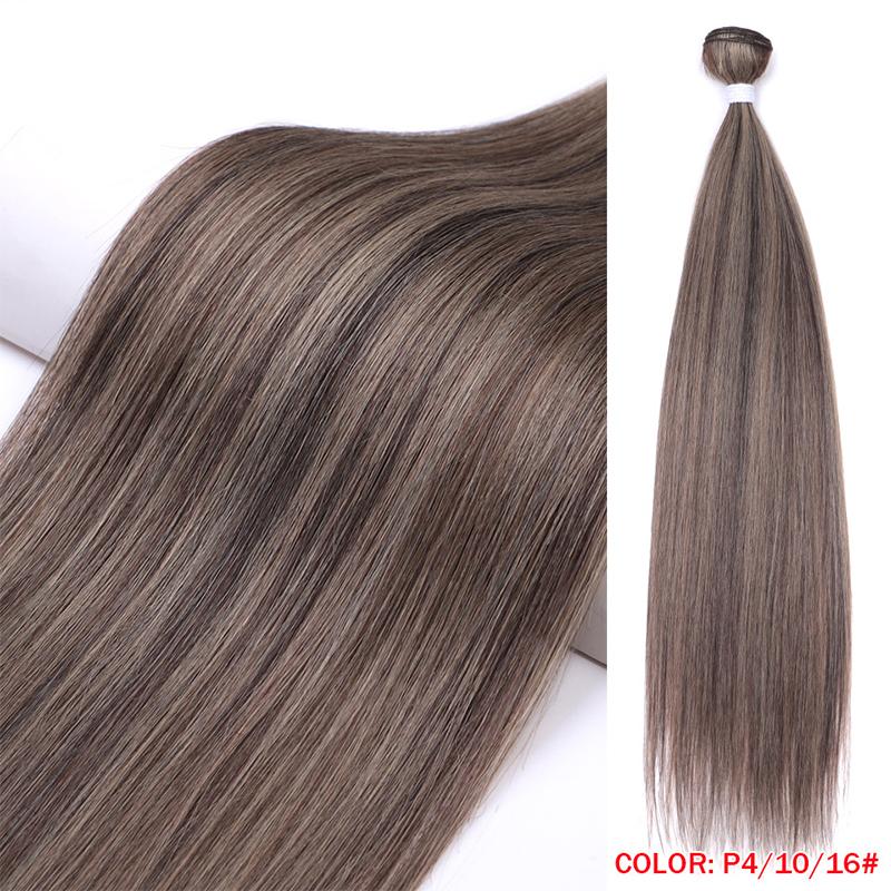 Heat Resistant Premium Organic Bio Protein Fiber Ombre Blonde Weave Bone Straight Hair Bundles Weft Synthetic Hair Extensions