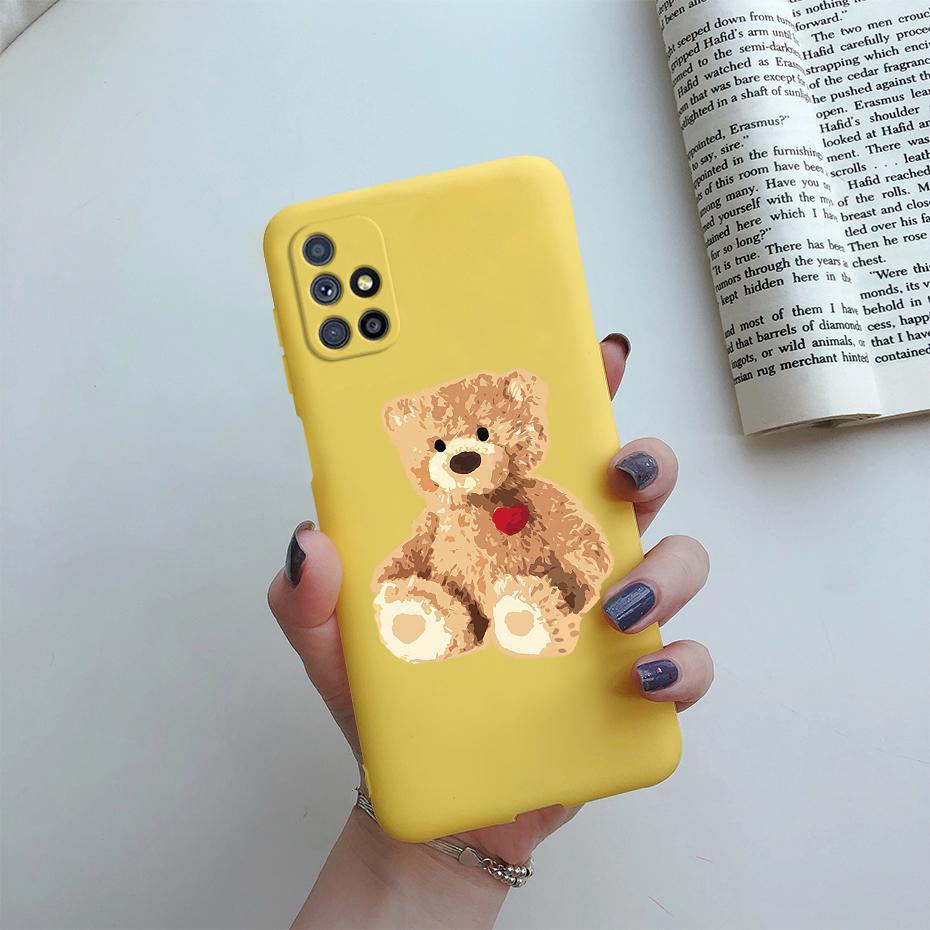 Case For Samsung Galaxy M51 Phone Case Cute Cat Cartoon Soft Touch Silicone Cover For Samsung M51 M 51 M515 SM-M515F Case Funda