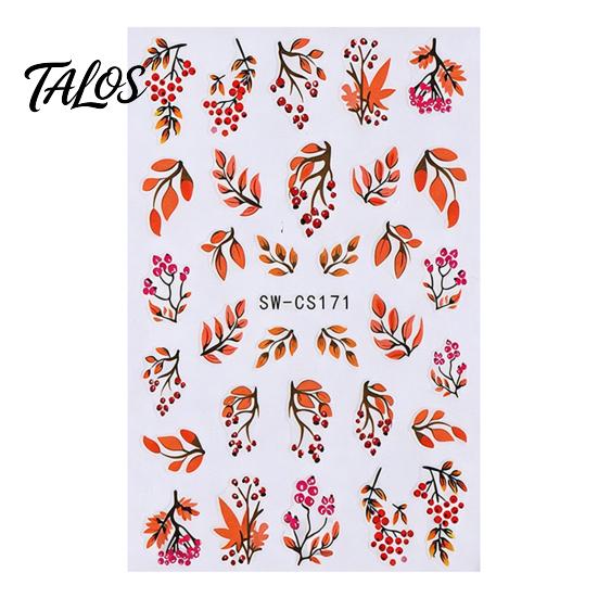 Autumn Manicure Sticker Leaf Nail Art Stickers, Waterproof Fall Maple Leaves Embellishments Decals, Self-Adhesive Stickers for Women and Girls