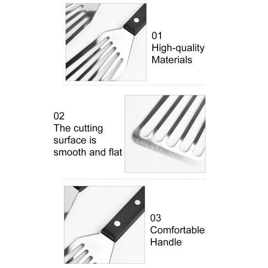 Fried Fish Spatula Pancake Turner Stainless Steel Cooking Spatula with Non-Slip Handle