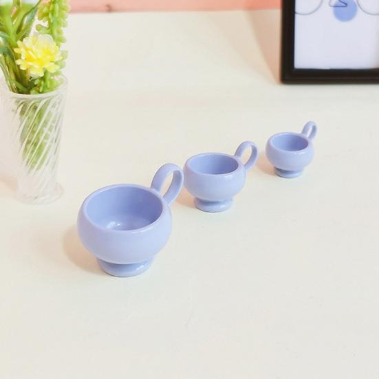 3Pcs/Set Miniature Coffee Cups, Glossy Alloy Cup Miniatures, 1:12 Scale Tiny Tea Cups for Doll Mansion Accessories DIY Crafts