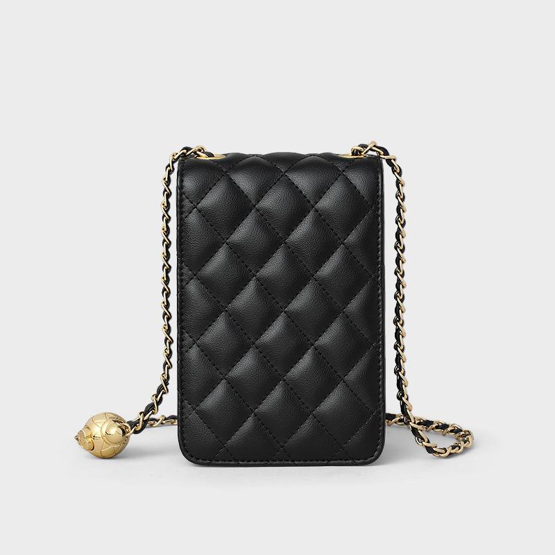 Mobile phone bag women's new autumn and winter leather women's bag small bag diamond premium chain messenger bag