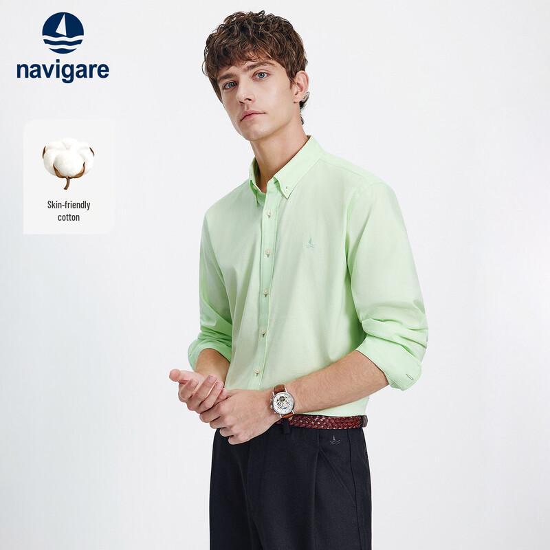 Navigare Men's Solid Long Sleeve Shirt