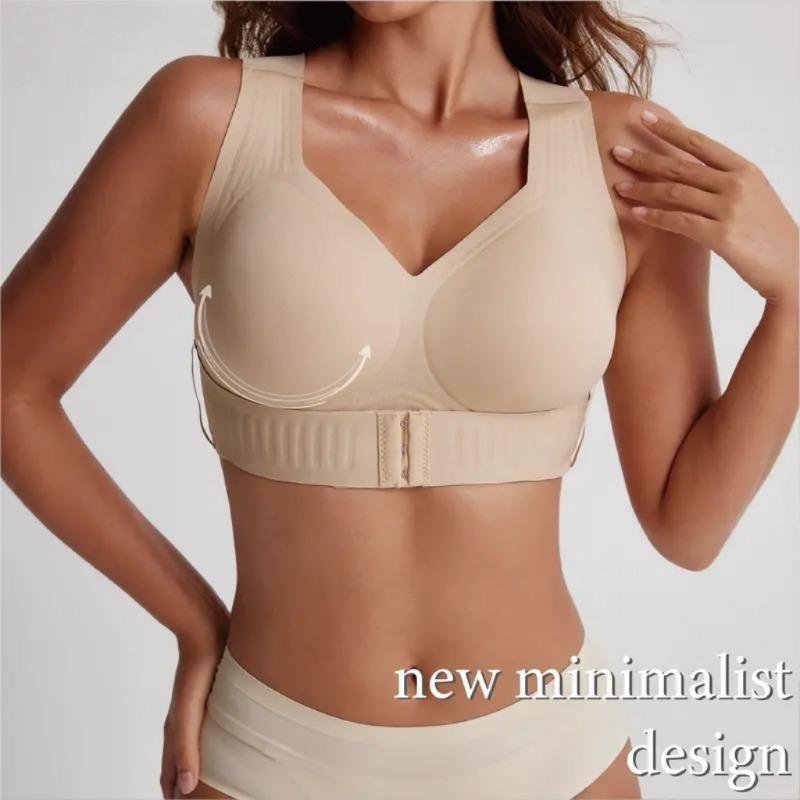 Women European Size Jelly Cup Sports Bra Breathable Posture Support Lifting Anti-Sagging Underwear