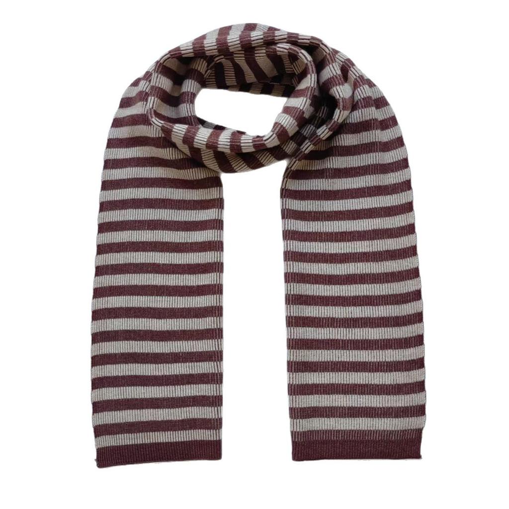 Retro Gestreifter Dickstrick Unisex Snood - Warm & Vielseitig für Herbst/Winter
