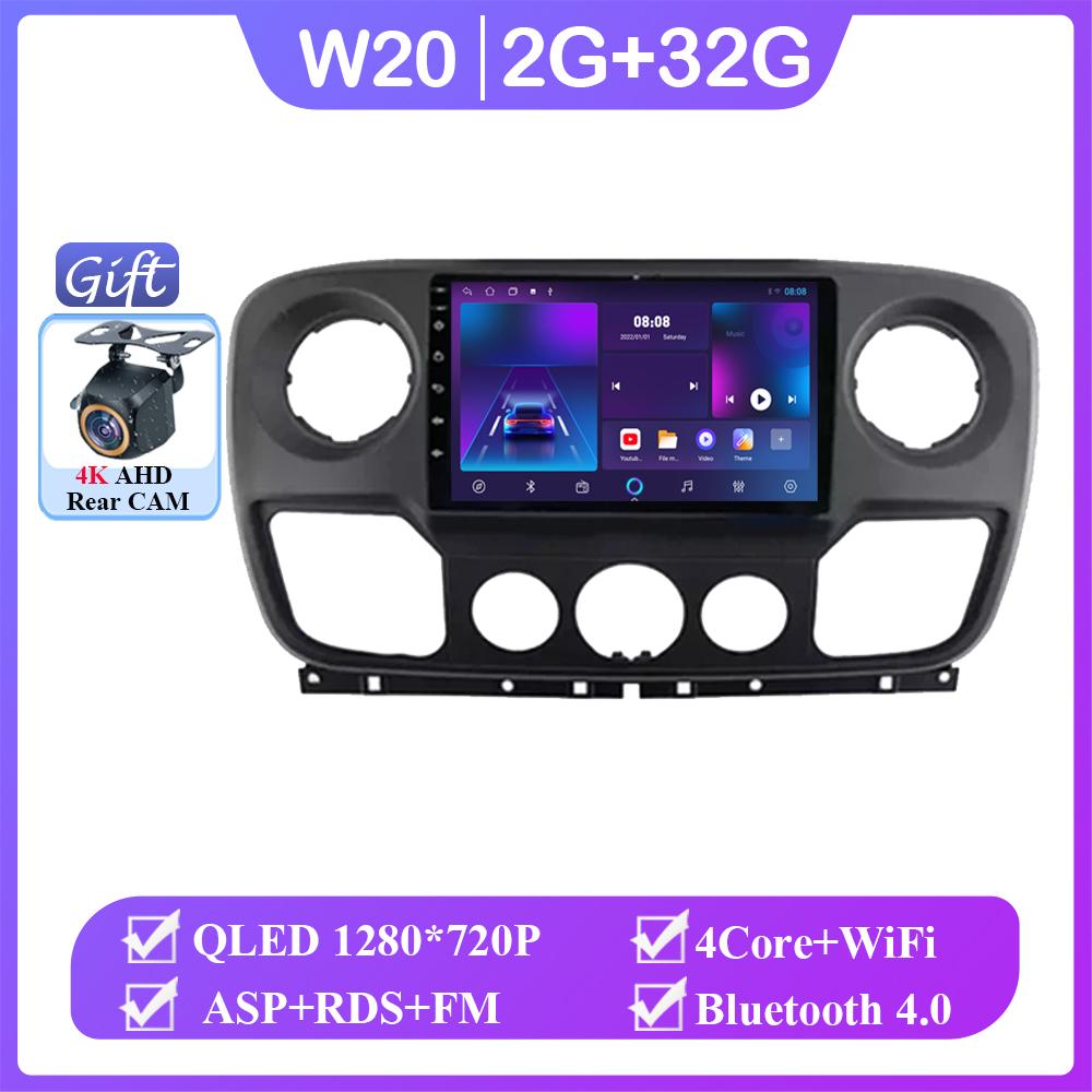 

Android 14 для Renault Master Nissan NV400 Opel Movano 2010 - 2021 беспроводной автомобильный мультимедийный проигрыватель без 2din GPS-навигатора зеркало