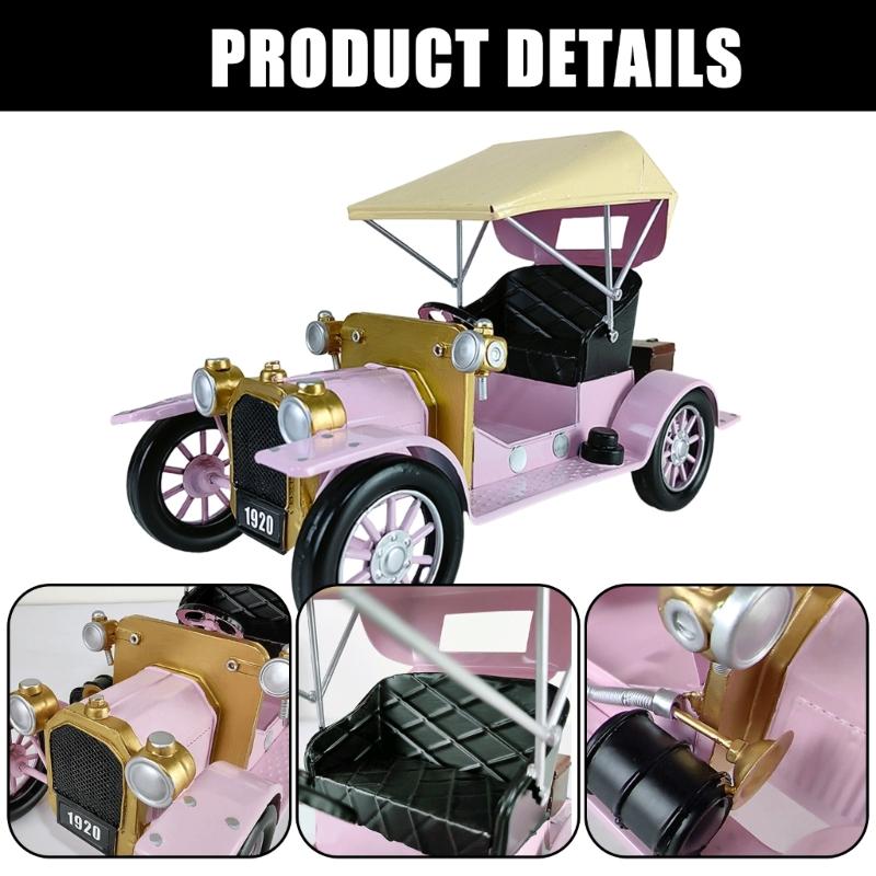 Time Honored Iron Car Model Decoration With Traditional and Farmhouse Styles Desktop Vehicle Figurine Ornament