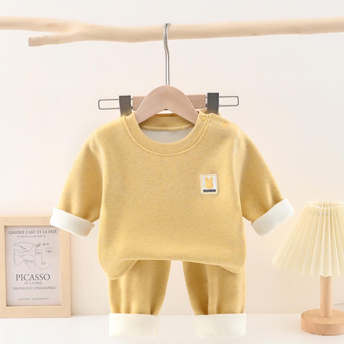 

Kids Silk Velvet Split Set: Cozy High-Waisted Winter Innerwear 73 cm