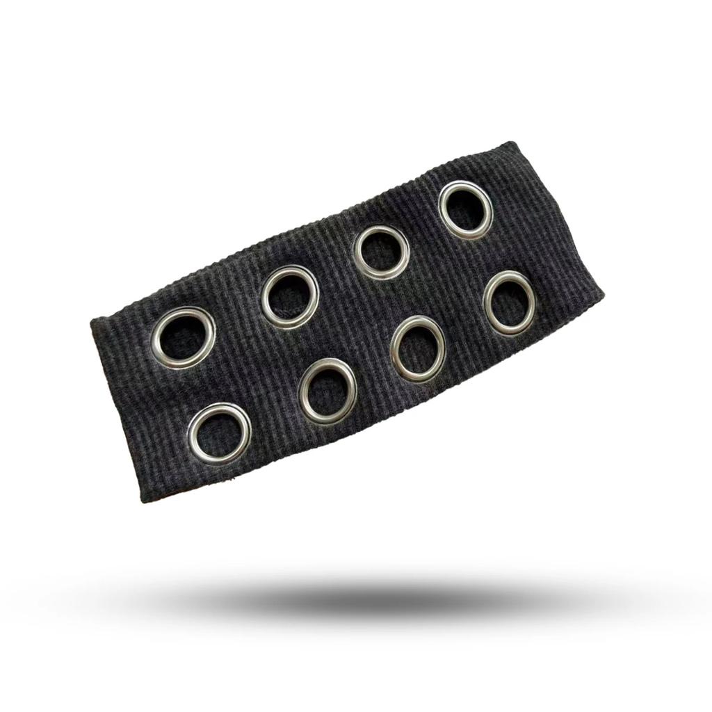Metal Hole Headband, Punk Hip-hop Style, Fashionable Headwear for Girls, Rock Y2k Elastic Headband